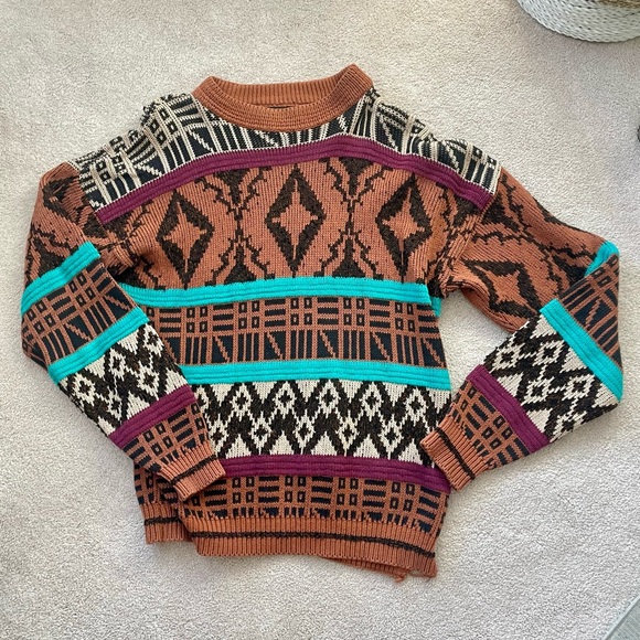 Vintage Sweaters - Vintage 80’s Grandpa Knit Oversized Sweater